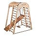 RINAGYM Palestra per Bambini - Parco Giochi in Legno di Betulla da Interno per Casa e Scuola, Adatto a Bimbi di 1-5 Anni e Oltre - Rete da Arrampicata, Spalliera Svedese, Anelli, Scivolo - Regge 60 kg