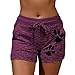 MUYOGRT Damen Shorts Sommer Sporthose Kurz Fitnessleggings High Waist Sport Yoga Hose Fitness Joggen und Training Sporthose für Damen Gym Running Beiläufige Elastisch(Lila，XXL)