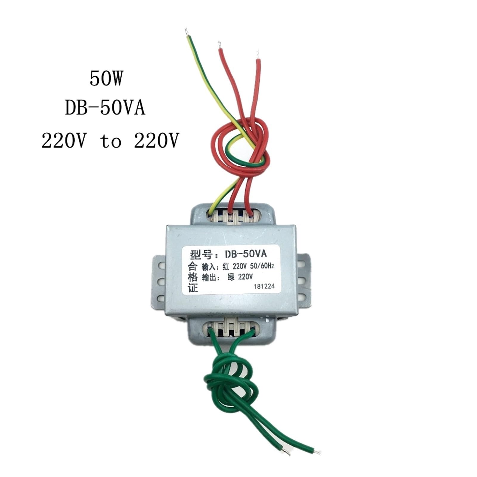 Trenntransformator DB-50VA 50W 220V bis 220V 1:1 Isolierung