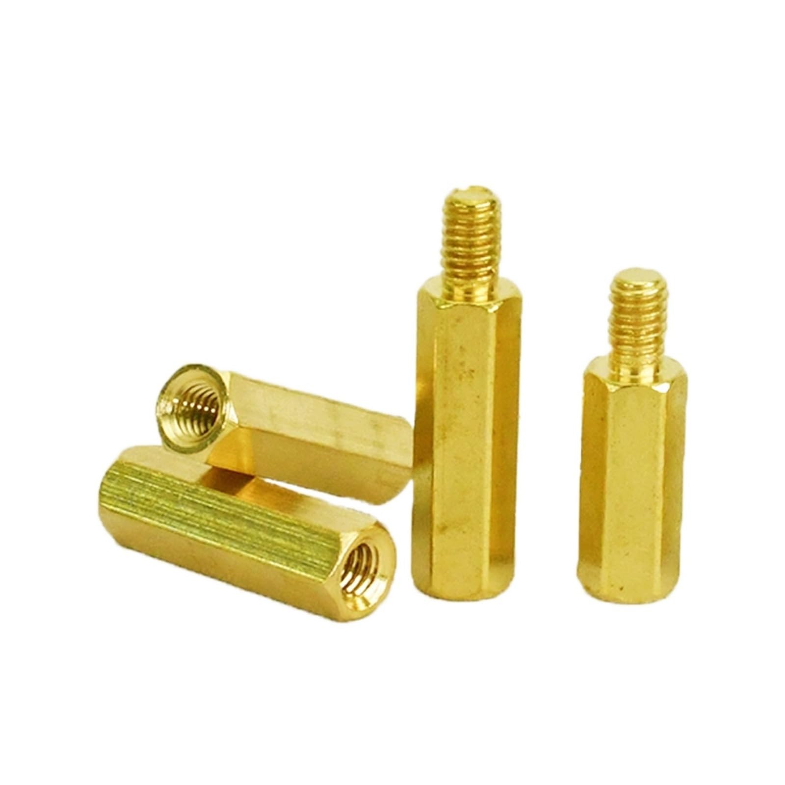 Columna de cobre Hexagonal de un solo cabezal, tuerca Hexagonal M6, pilar de separación MFF macho-hembra, espaciador hembra, placa base PCB (Color : Brass, Size : M6x35 thread8 15pcs)
