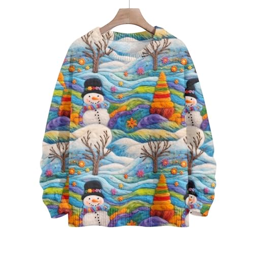 Girls Ugly Christmas Sweater Long Sleeve Xmas Print Sweatshirts Comfy Crewneck Fashion Loose Fall Winter Cute Sweaters3
