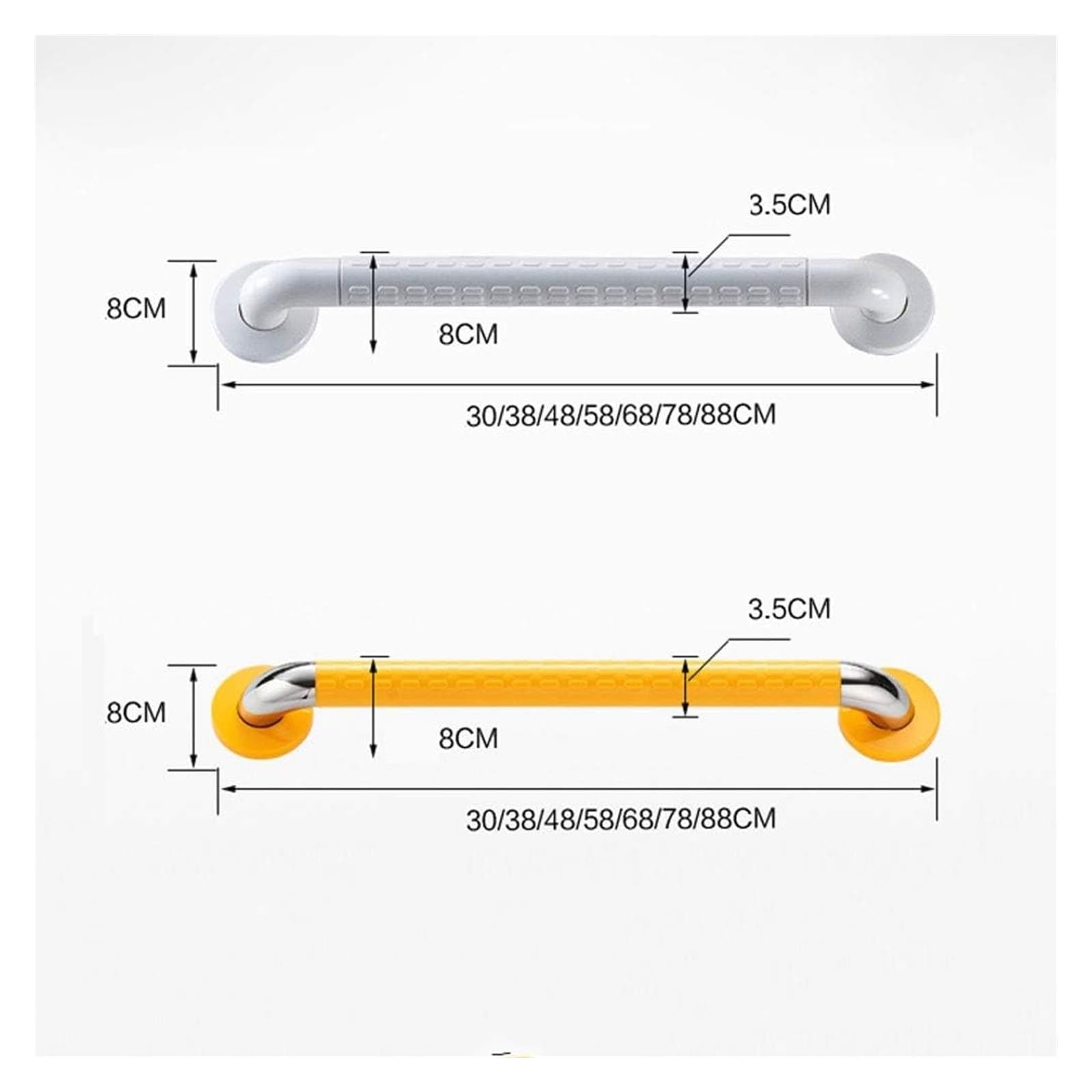 Asideros de baño Pasamanos de Acero Inoxidable Pasamanos de Seguridad para bañera y Ducha Asidero para discapacitados para Pared Asidero de Seguridad Resistente para Ducha y bañera