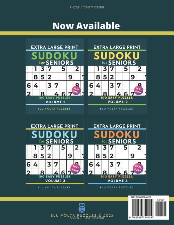 Extra Large Print Sudoku for Seniors: 100 Easy Puzzles Book for Beginners, Adults and Elderly with Solutions. Volume 3 | 50pt Font - Image 2