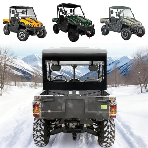 Chikia Hisun Massimo 500 700 Soft Rear Windshield,Back Window with Zipper Replacement For Hisun UTV 500 700, Massimo 500 700, Axis 500 700, Coleman outfitter 500 700 Accessories