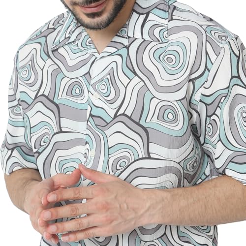 Image of Spykar Men's Relaxed Fit N /A Half Sleeve Printed Casual Shirts