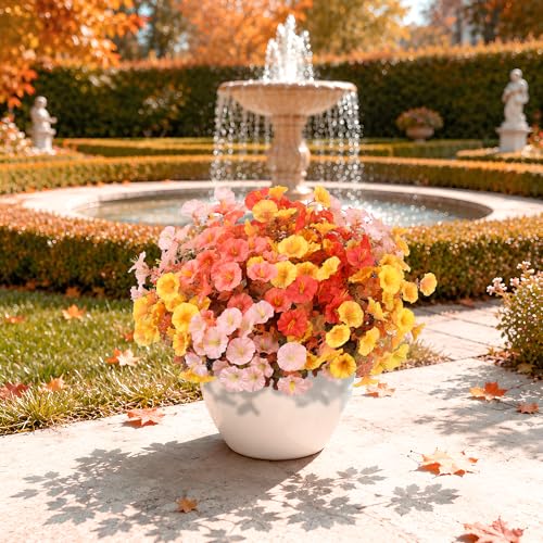 12 Bundles Fall Artificial Morning Glory Flowers for Outdoors（Fall Mixed4） - image 4