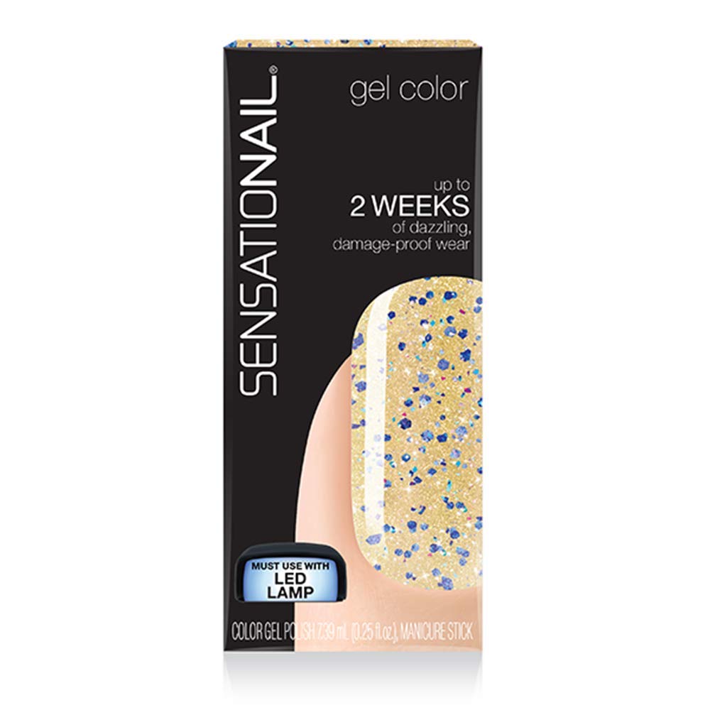 Sensationail Gel Nail Polish, Golden Opportunity, 7.39ml, Gold Glitter, At Home - Gel Polish