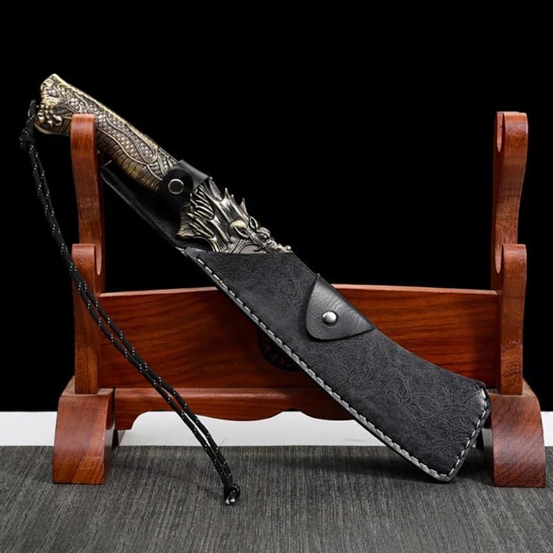 Meat Cleaver,Cleaver Knife 8 Inch Wood Chopper Knife Spring Steel Handmade Forged Sharp Machete Chop Big Bone Longquan Kitchen Hatchet Knife (Color : Knife), LAMAJIGA5844