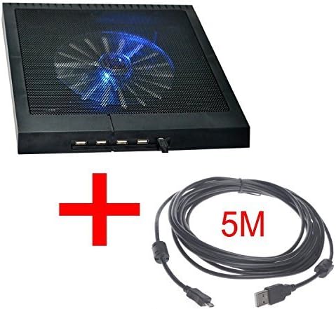 P4COOLER Sony PS4 Stand Accessory Cooler Cooling Pad Fan Chill Mat with 4 Ports USB Hub for Sony Playstation 4 Gaming Console with 5M Charge Data USB Cables