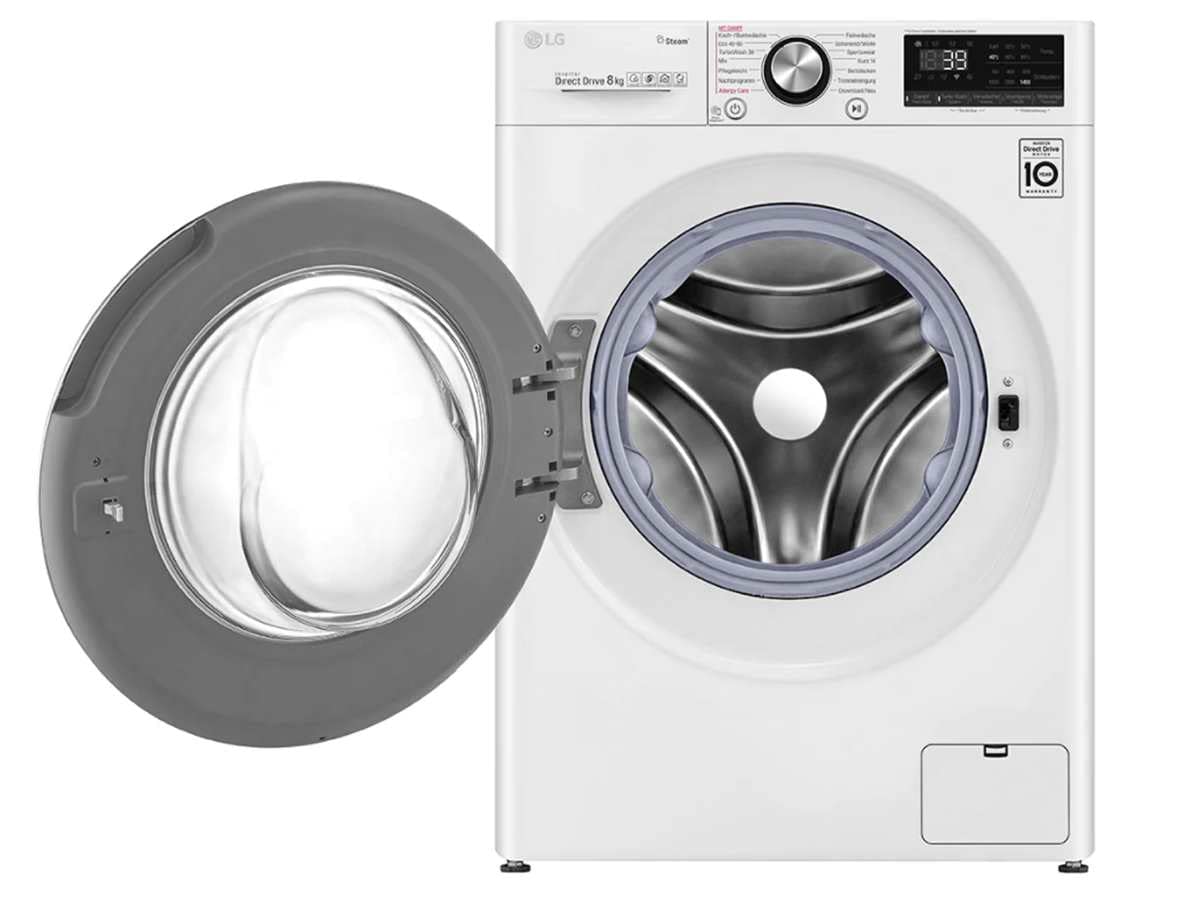 LG Electronics F4WV908P2E Waschmaschine mit AI DD | 8 kg | 1400 U/Min. | Steam | TurboWash 360° | ThinQ | Weiß