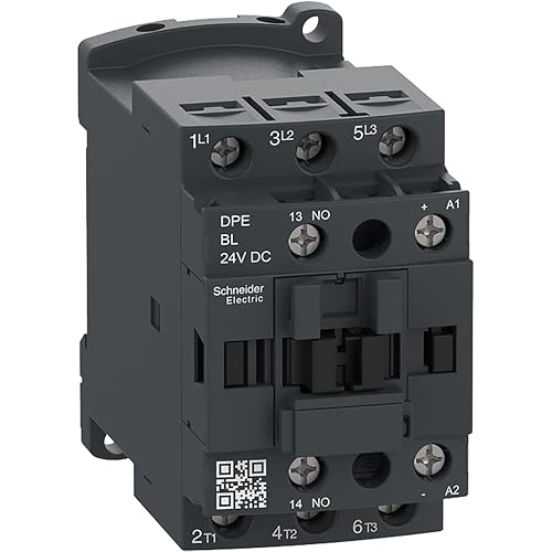 Miniatura 7 de Schneider Electric DPE38BL Easy TeSys IEC Contactor Bobina de 24 VCC  Contactor HVAC y CA, compresores, bombas y más con terminales de abrazadera de
