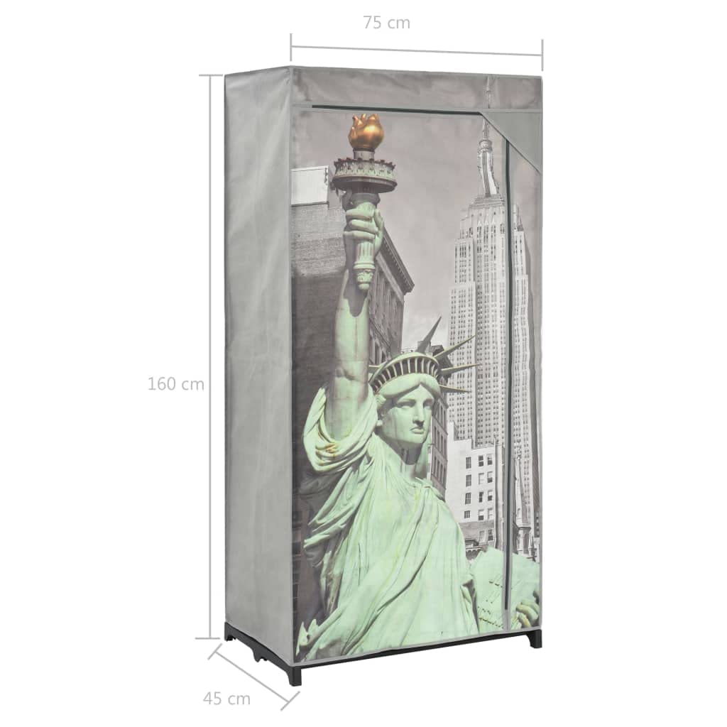 vidaXL Armario de Tela New York 75x45x160 cm
