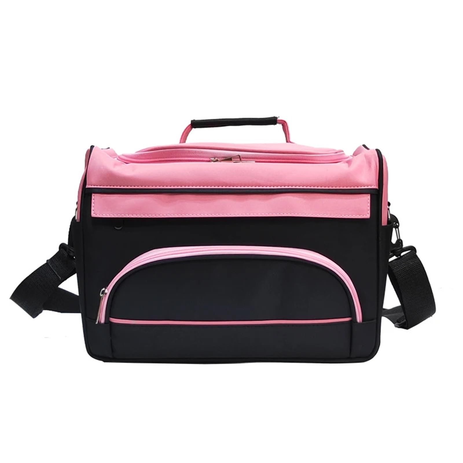 Große Kapazität Haar Scheren Tasche Salon Barber Handtasche Friseur Kamm Werkzeuge Tasche Make-Up Lagerung Tasche Für Friseurkamm, Scherenclip(Pink)