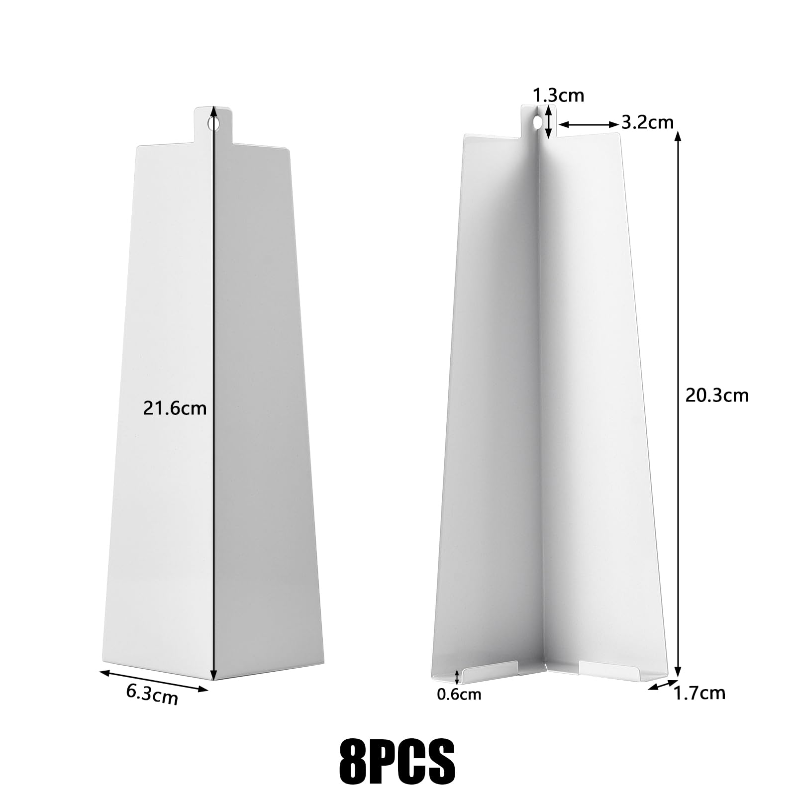 8Pcs Aluminum Siding Corners 8 Inch Outside White Siding Corner Caps with 8 Nails - Image 2