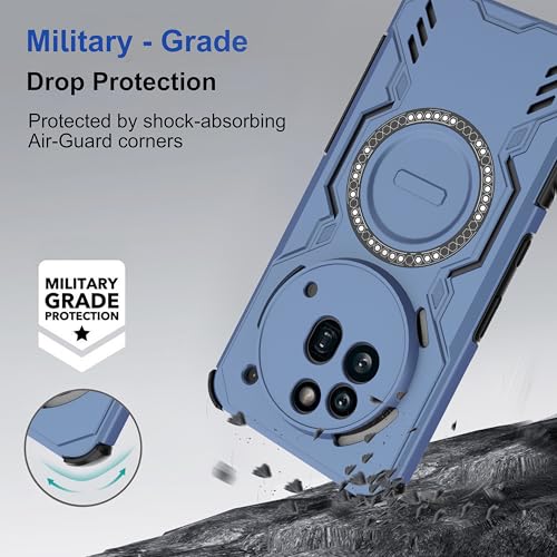 Image of Zapcase Back Case Cover for Nothing Phone (3a) Pro | Magnetic Case with Built-in Metal Ring | Supports MagSafe Charger, Wallet & Car Mount | Shockproof Hybrid PC + TPU | Blue