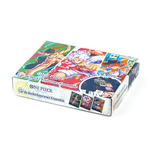 Asmodee One Piece - Juego de Cartas coleccionables - Estuche Initiation Bandai - Juego de 3 Decks de Aprendizaje Luffy Nami Zoro - Deck preconstruidos para Principiantes de One Piece