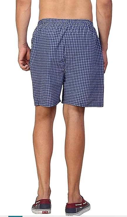 Image of Men's Boxers Ultra-Light Soft Cotton Checkered Boxer Shorts (Pack of 5) - Made in India