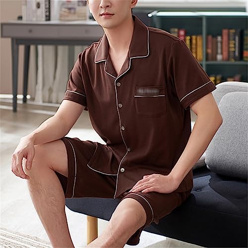Men's Pyjamas Thin Section Short-sleeved Shorts Home Wear Ice Silk Suit2