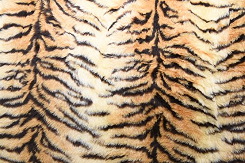 Kurzhaar-Stoff mit Tigermotiv, Veloursstoff, Webpelz, Webpelz, Velours, zum Basteln, für Kostüm, Polster, Mäntel, Überwürfe, 150 cm Breite