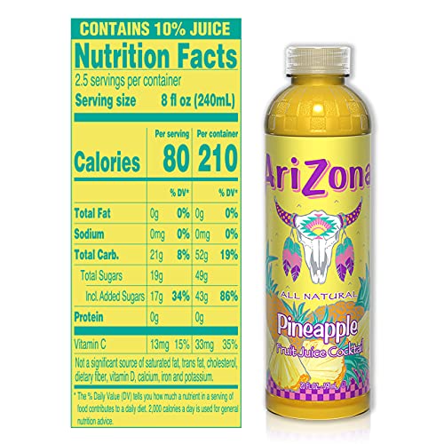 Arizona Pineapple Juice Drink, 20 Fl Oz (Pack Of 24) #TOP2