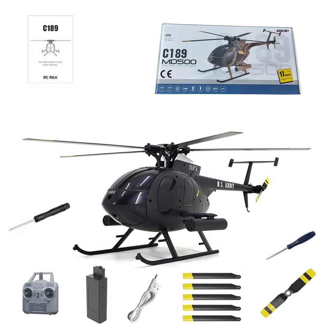 Amazon | Aetheria MD500 C189 リモートコントロールヘリコプター 1:28