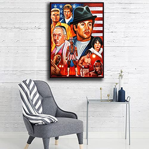 Findemo Boxer Boxing Rocky Balboa Rocky 4 Canvas Art Poster And Wall Art Picture Print Modern Family Bedroom Decor Posters 16X24Inch(40X60Cm) #TOP4
