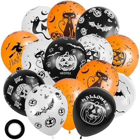 Jsdoin Halloween Balloons with Ribbon Cover