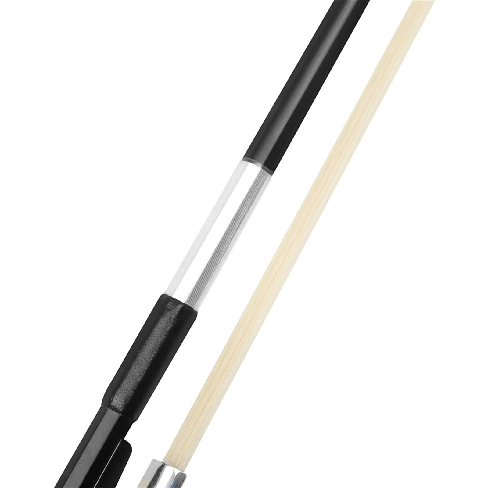 Musikliebhaber Geigenbogen Violinbogen 4/4 Verbund Carbonfaser Reines Rosshaar Ebenholz Silberdraht Schaffell Handauflage Achteckig(Bow+Bow Case)