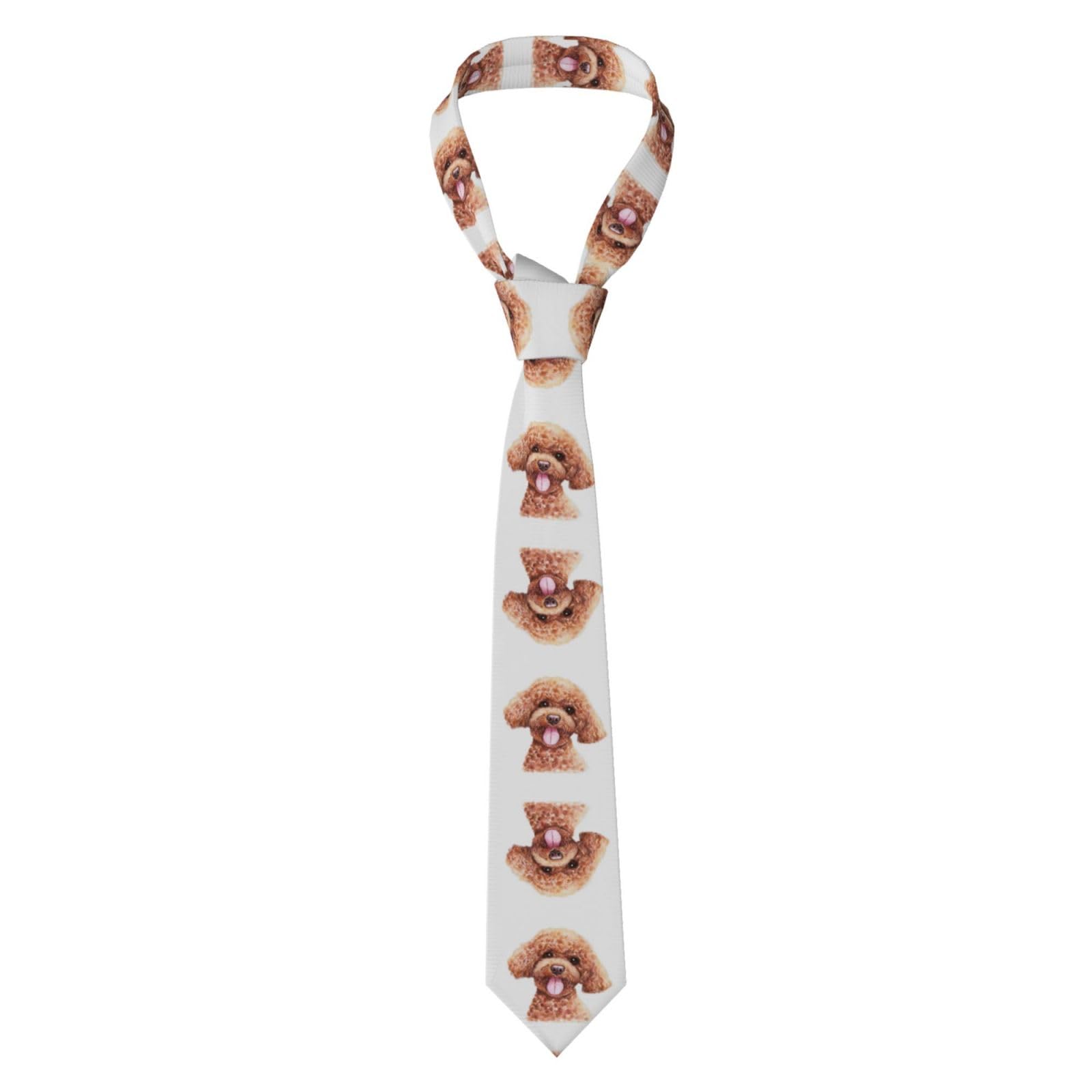 Tcoay Neck Classic Ties Men's Business Ties Slim For Wedding Party Ties,Toy Poodle