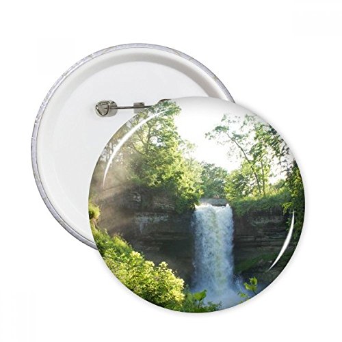 Cadeau nature et science lot de 5 badges cascade forêt pour passionnés