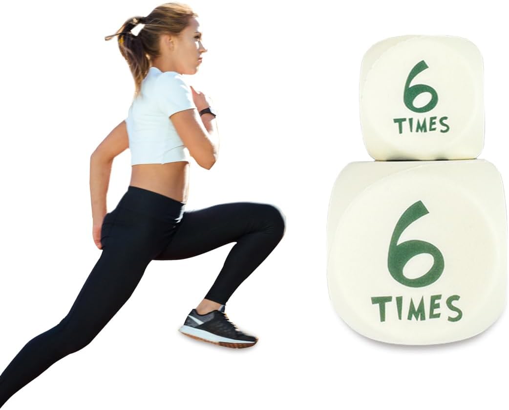 Exercise Dice, 6-Sided Foam Fitness Dice for Solo or Group Classes, Dynamic Workout Equipment (A)
