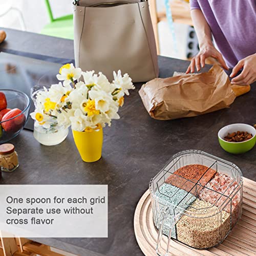 Frascos de Condimento Recipientes de Especiarias | Spice Containers Jars Box com 4 Compartimentos Di