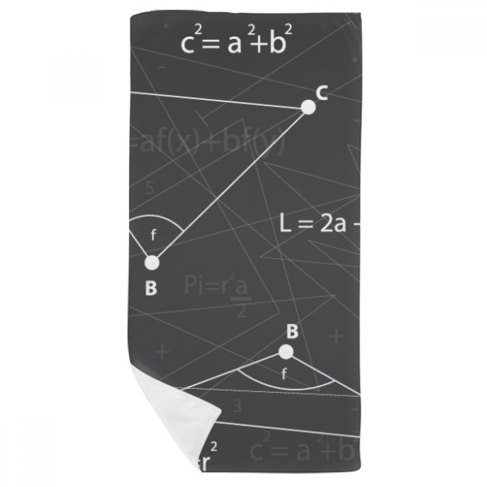 Serviette de bain 35x70cm gris formule mathématique et calcul pour linge de toilette