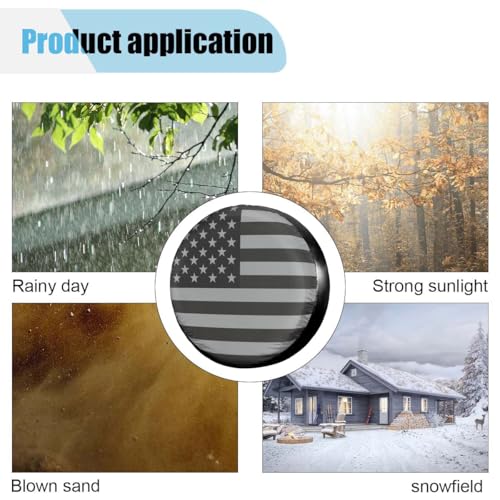 Image of Spare Tire Cover for RV Trailer, 16 Inch Dustproof Leather Wheel Cover for Tire Diameter 29 inch-31 inch, Waterproof American USA Flag Spare Tire Cover Protection for Truck, Trailer, RV, SUV, Camper(16in)