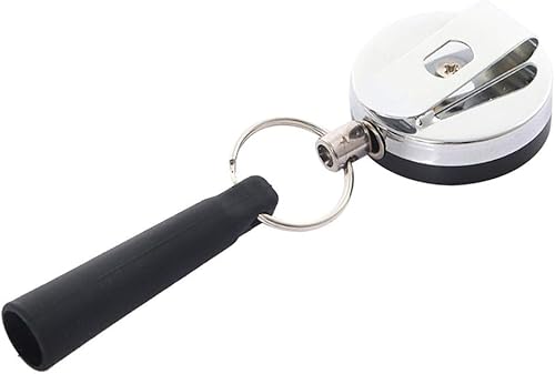 Miniatura 2 de Hebilla antirrobo retráctil del carrete del anillo dominante del tenedor de la pluma de la cuerda de alambre con el clip