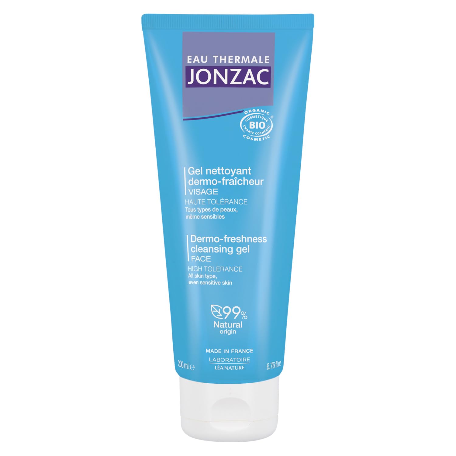 EAU THERMALE Gel Nettoyant Visage Dermo-Fraîcheur - 200 ml - Haute Tolérance pour Tous Types de Peaux, Même Sensibles - Certifié Bio - Fabriqué en France - Lot de 3