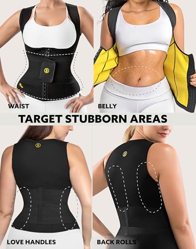 HOT SHAPERS Hourglass Body Sculpting Kit - Cami Hot Waist Cincher & Waist Trainer with Sweat Fabric for Body Contouring3