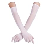 Women's Ultra-thin Sheer Seamless Nylon Mesh Opera Length Glove Mittens