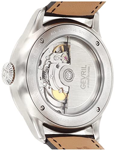 Gevril 43500-05 Men's Vaughan Swiss Automatic Watch, Genuine Italian Black Leather Strap4