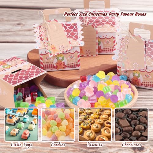 TsunNee 20PCS Christmas Party Gift Boxes, Xmas Kraft Paper Candy Boxes, Novelty Gift Packaging Decor for Christmas Party Advent Calendar DIY - Image 7