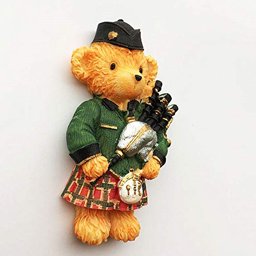 Imán decorativo oso escocés en 3D tamaño 4x7.4 cm miniatura 2