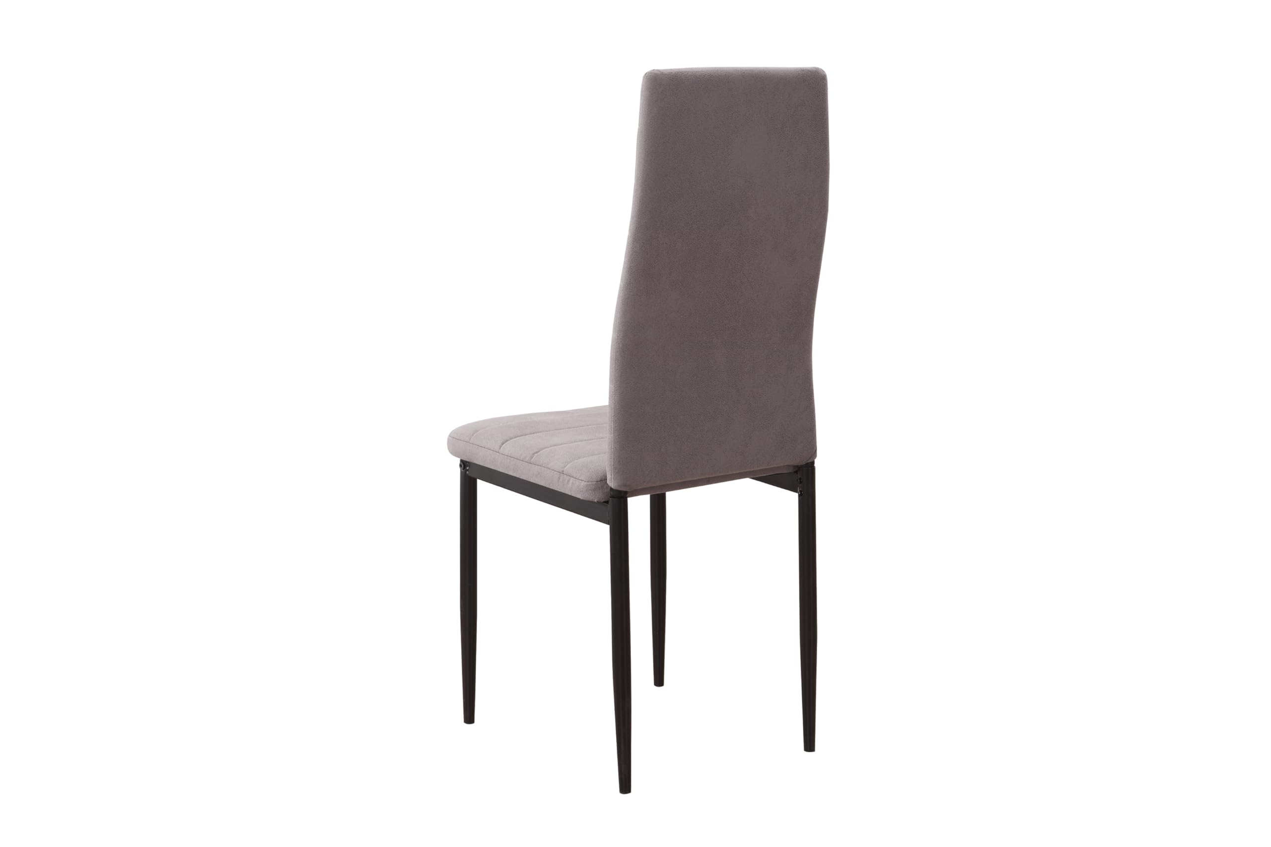 Genérico M1C - Pack 6 Sillas de Comedor Yuri, Respaldo y Asiento tapizado en Tela jarama Color Marengo, Sillas ergonómicas (Patas Color Negro)