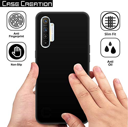 Image of Case Creation Compatible with Realme XT 2019 Back case, Realme XT Slim Flexible Smart Look case with 360 Camera All Angle Protection (Pure Black)