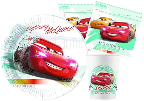 Ciao - Cars Kit mesa de festa, vermelho, 24 pessoas (Y6168)