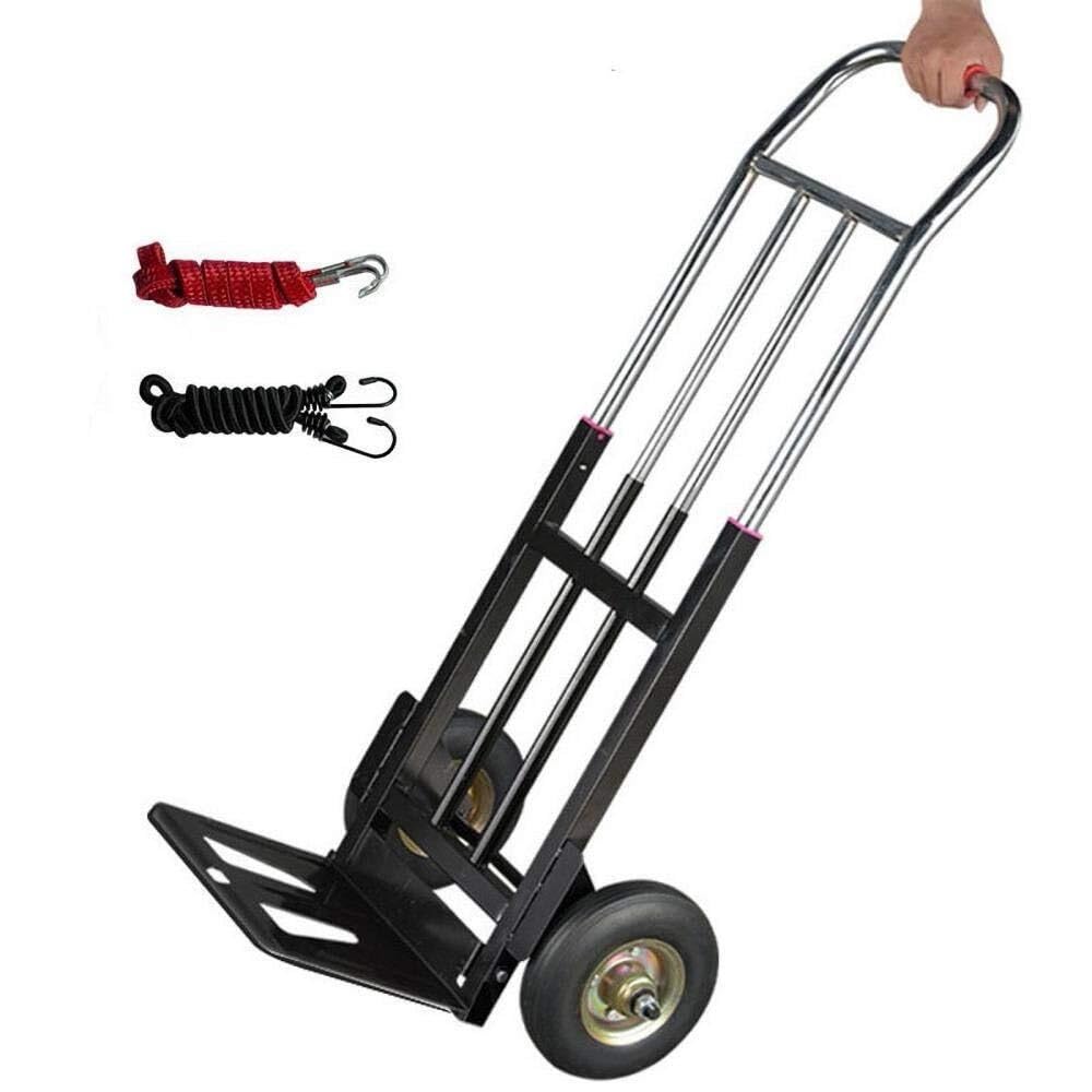Stainless Steel Foldable Shopping Cart, 600kg Capacity, Anti-Puncture Silent Wheels, Silver Mobility Trolley for Luggage, Sports & Yoga(Style#2)