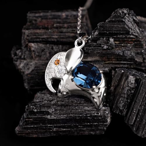Image of 925 Sterling Silver Cubic Zirconia Animal Crystal Chain Pendant Necklace | Lovely Gift for Women and Girls, Gift for Her