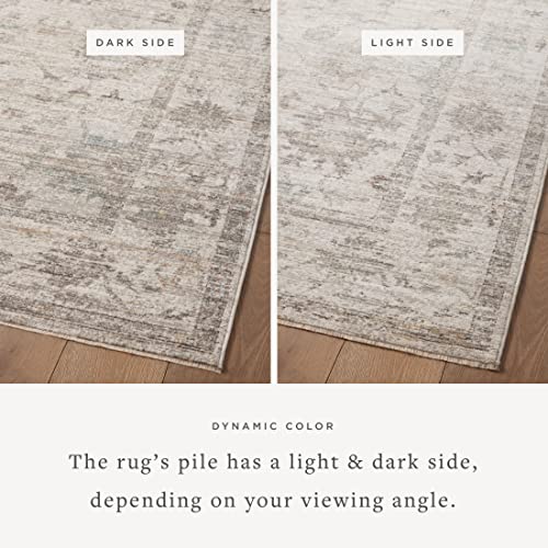 Magnolia Home by Joanna Gaines x Loloi Millie MIE-01 Collection Silver/Dove 2'-3" x 3'-10" Accent Rug by Loloi - Used condition - CA$54.52