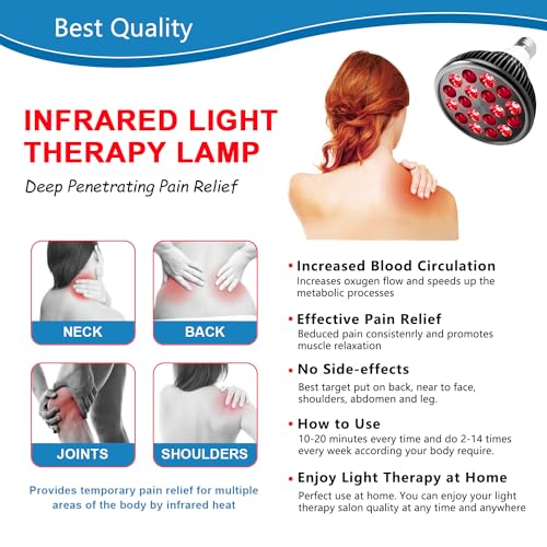 Image of wolezek Red Light Therapy Lamp, 660nm Red and 850nm Near Infrared LED