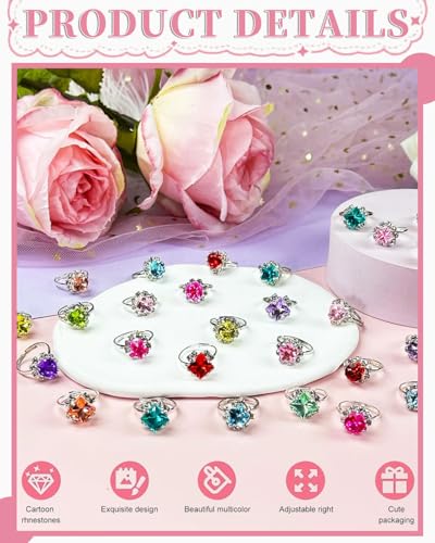 QLEUIFT Mädchen Ringe,Prinzessin Schmuck Set,20 pcs Kinder Ringe, Kinderringe Prinzessin Set,Kinder Ringe für Mädchen,Ring Kinder Mädchen,Zufälliger Stil Perfekt für Kinder Geburtstag Party Favors