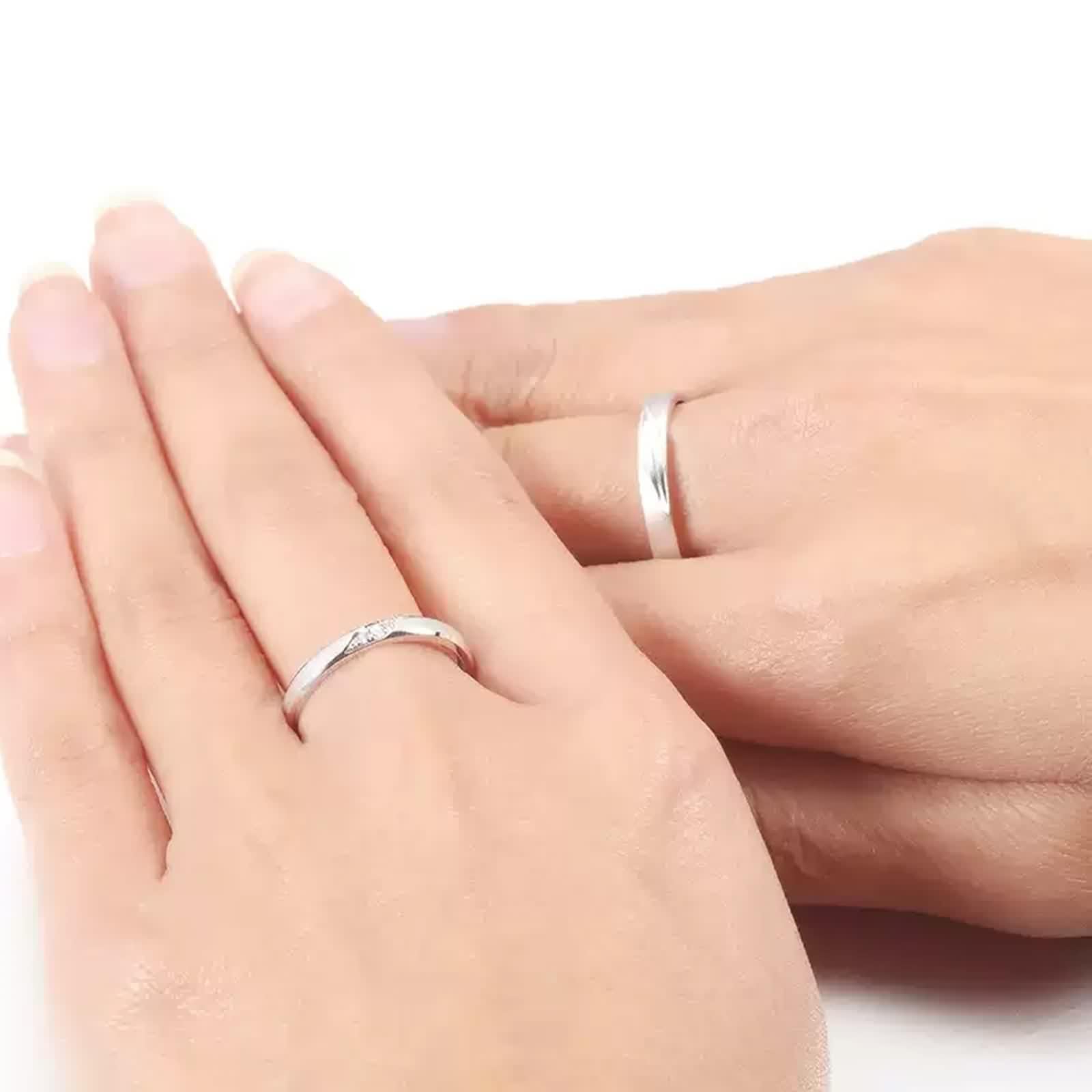 Anillos de boda de platino, anillo de compromiso para hombres pulido de plata Pt950, tamaño 70 (22,3)